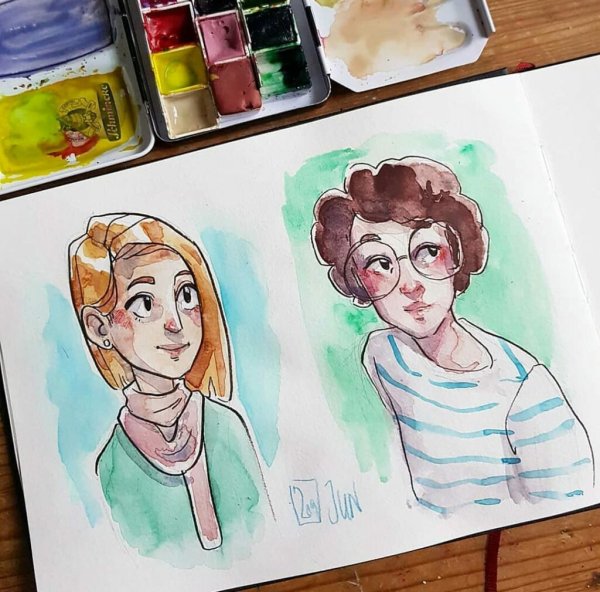 Стили рисования людей в скетчбуке