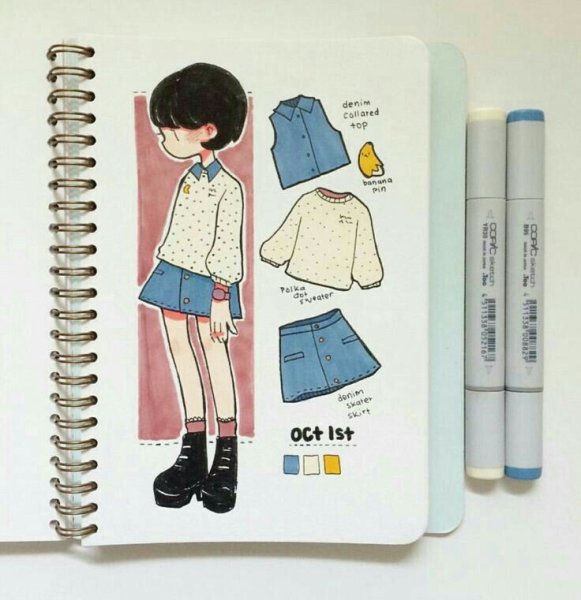 Идеи для скетчбука одежда