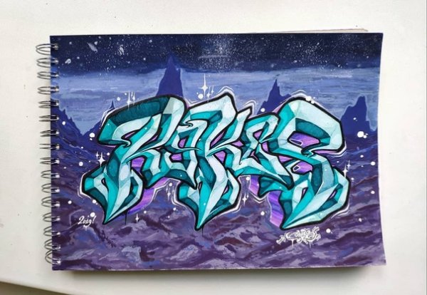 Граффити на бумаге маркером