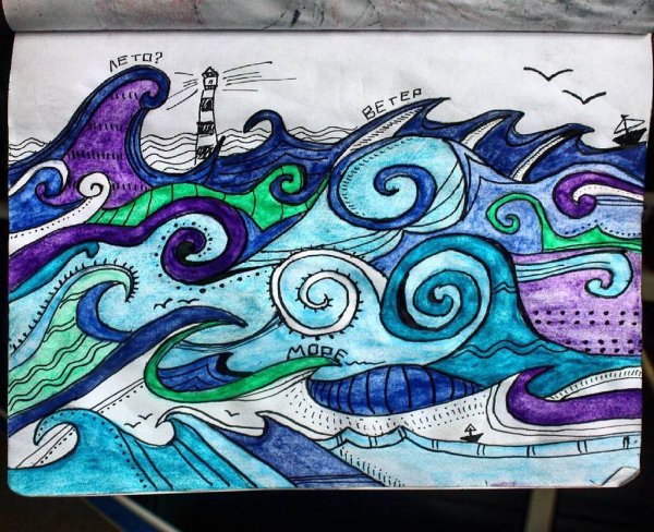 Рисунки в виде граффити в скетчбуке