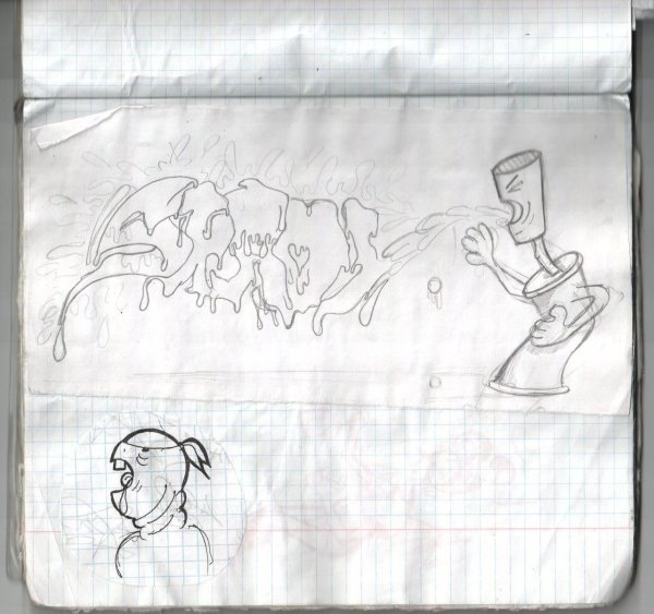 Граффити в скетчбуке крутые