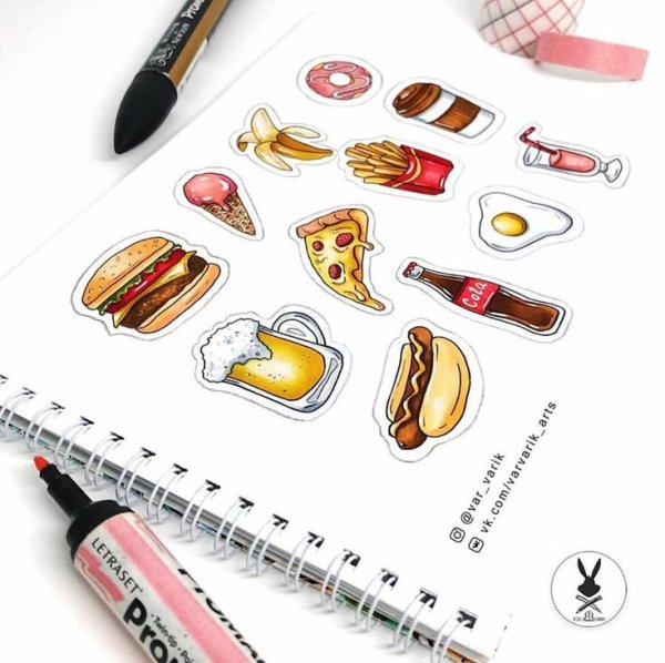 Стикеры в скетчбук
