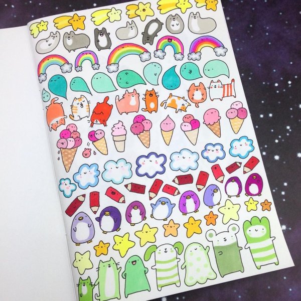 Наклейки для скетчбука новогодние