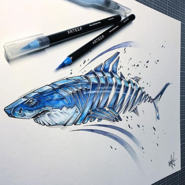 Реалистичные рисунки маркерами