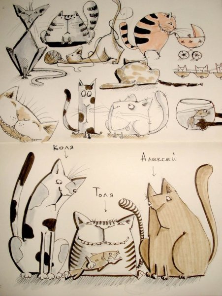 Скетчбук коты