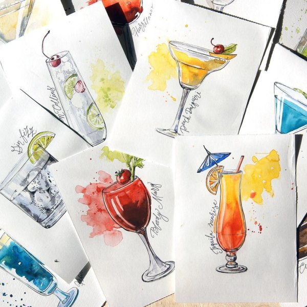 Акварельные скетчи