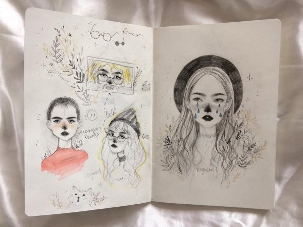 Скетчбук развороты