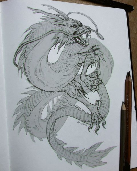Рисования скетчбук драконы