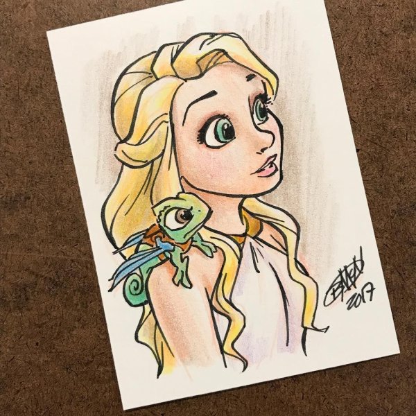 Срисовки Дисней Рапунцель