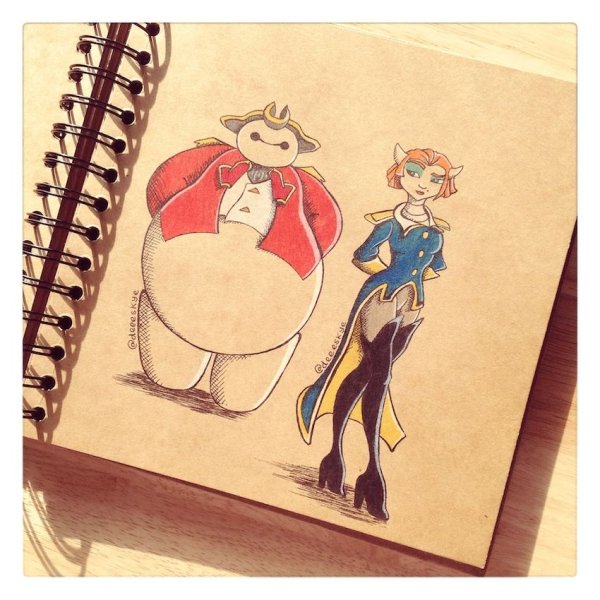 Мультяшные персонажи для скетчбука