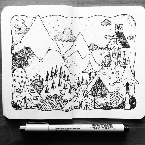 Скетчбук горы