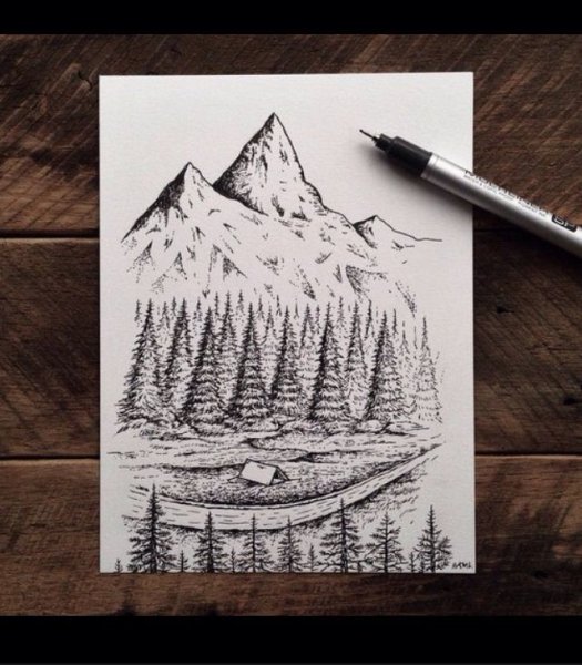 Горы в скетчбуке