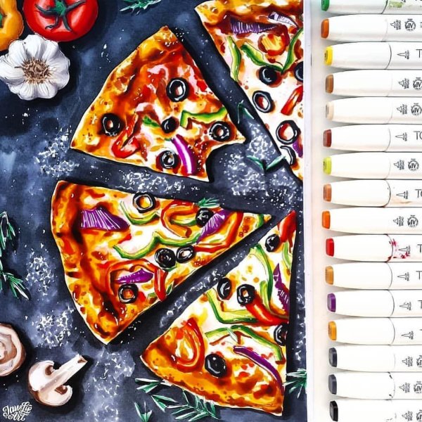 Пицца маркерами