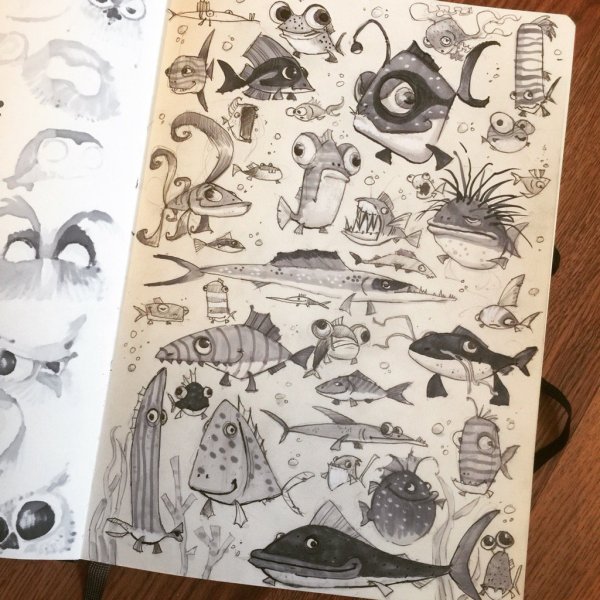 Скетчбук рыбки