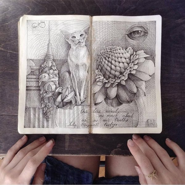 Скетчбук художницы Lena Limkina