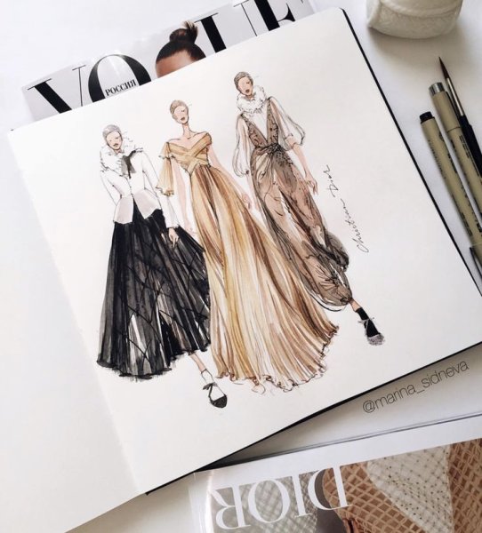 Скетчбук для дизайнеров платьев