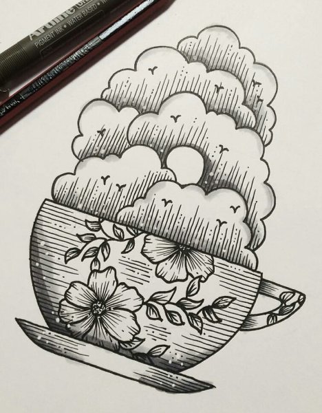 Дудлинг легкий для срисовки