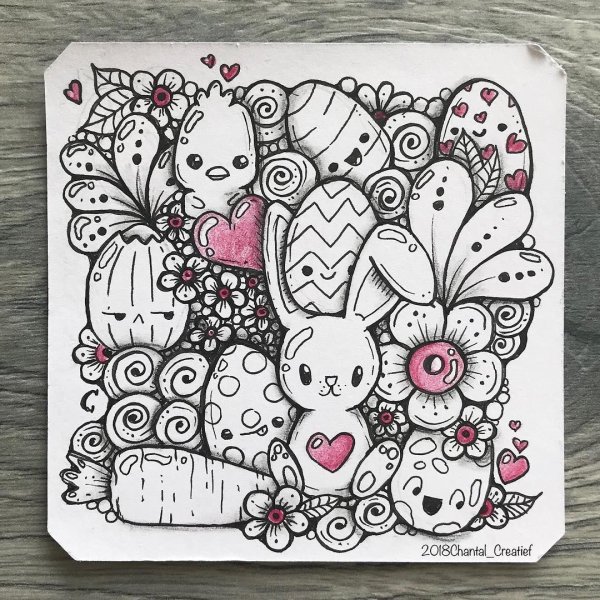 Открытки в стиле дудлинг