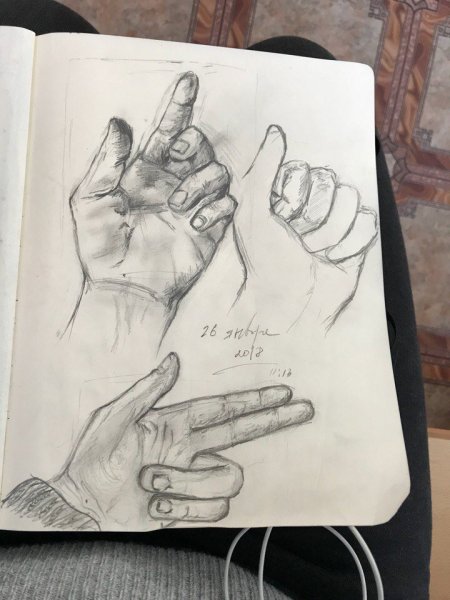 Рисунки карандашом в скетчбуке