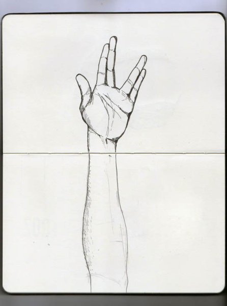 Рисования рук для скетчбука