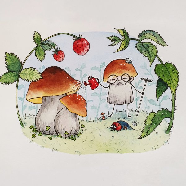 Рисунки для срисовки грибы