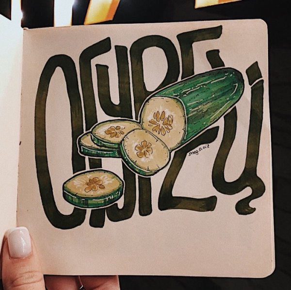 Рисование в скетчбуке авокадо