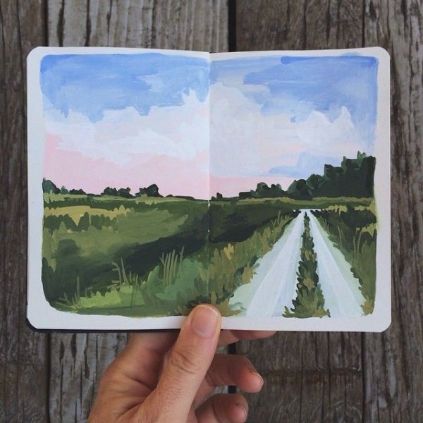 Пейзажи в скетчбуке