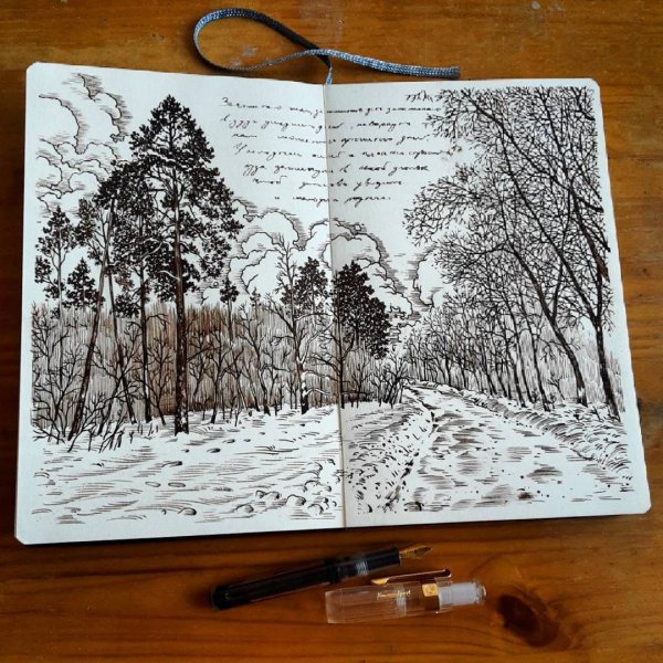 Скетчбук пейзажи