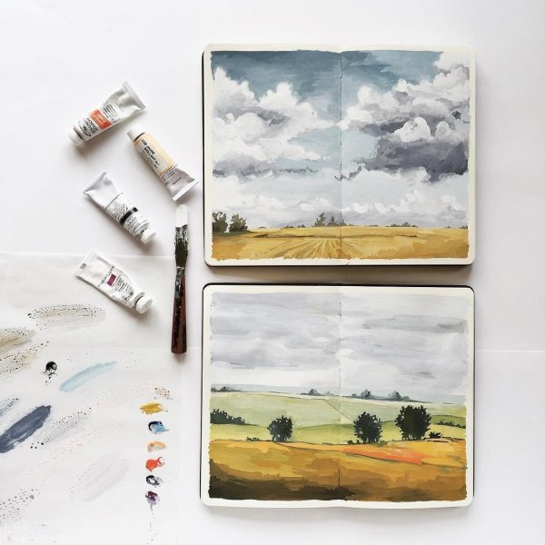 Скетчбук пейзажи