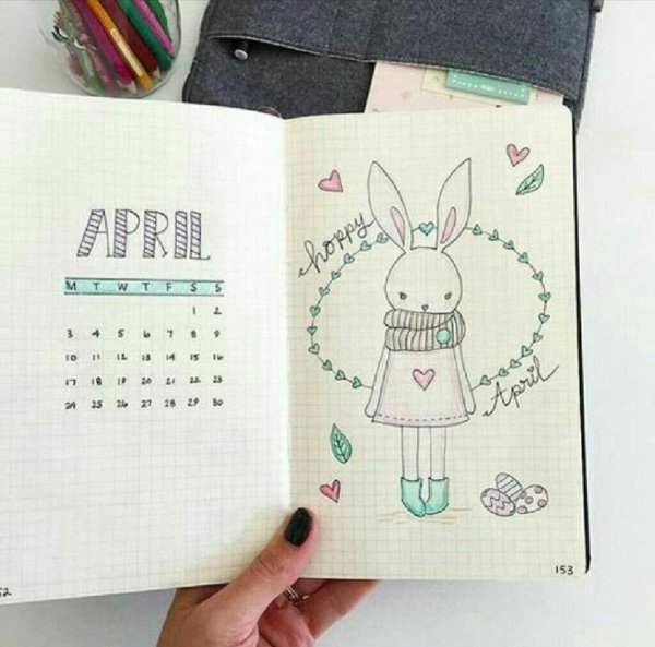 Скетчбук-ежедневник развороты