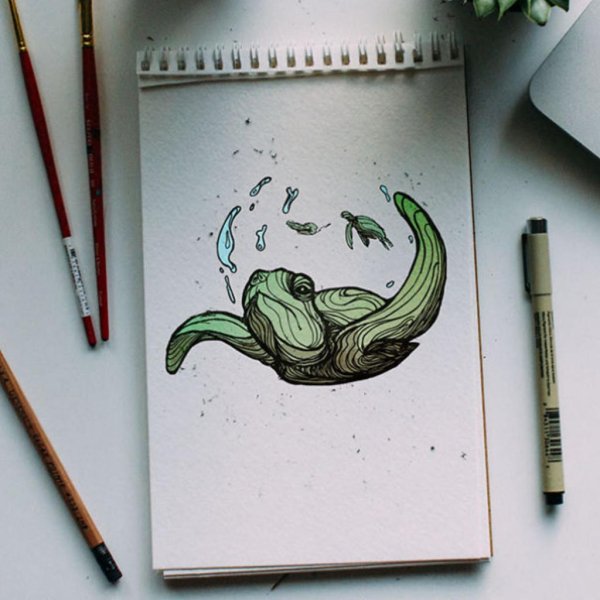 Зарисовки для скетчбука легкие животные