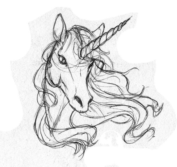 Рисунок единорога карандашом для срисовки