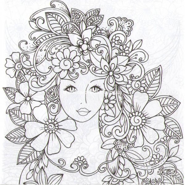 Раскраски антистресс девушки
