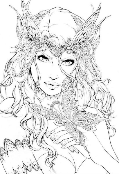 Раскраски антистресс девушки