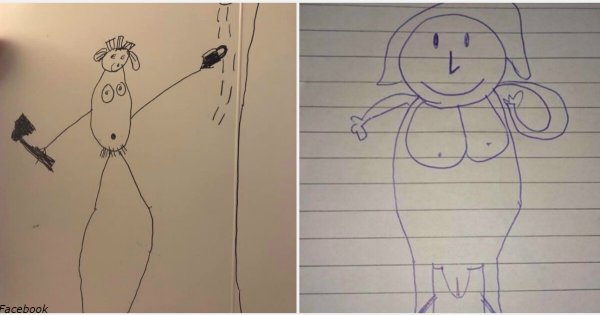 Смешной детский рисунок