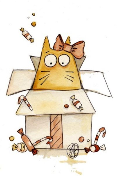 Смешной мультяшный кот