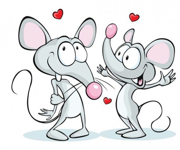 Влюбленные мультяшки