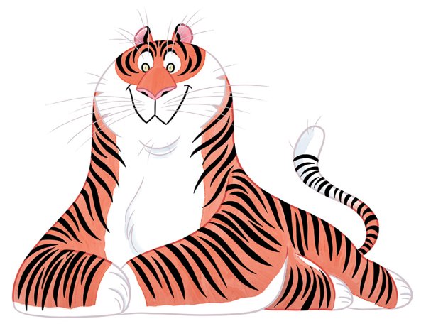 Тигр рисунок мультяшный