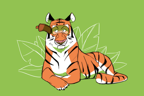 Прикольный тигр рисунок