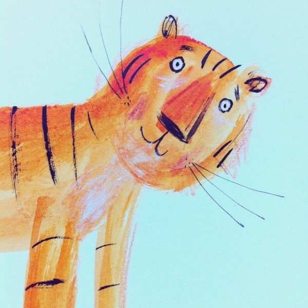 Смешной тигр нарисованный