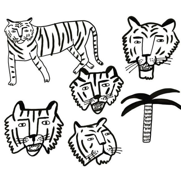 Схематичный рисунок тигра
