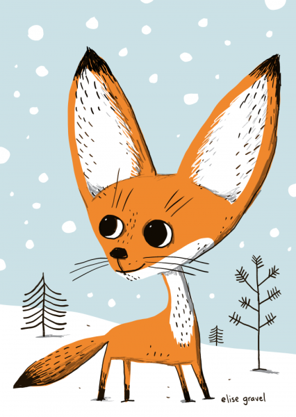 Лиса рисованная