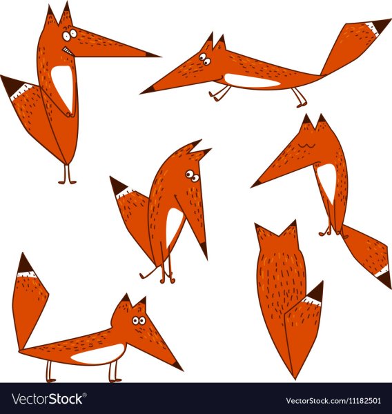 Смешная лиса вектор