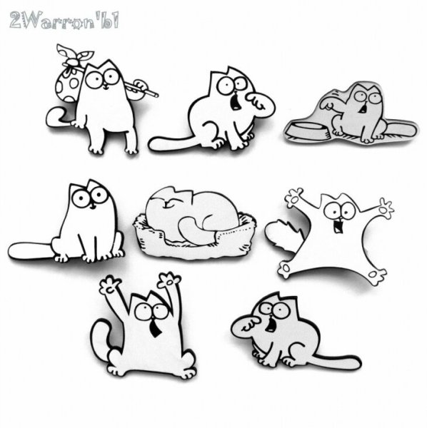 Наклейки черно белые милые