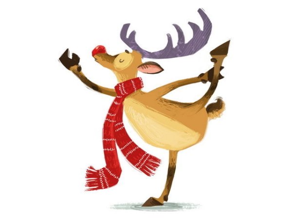 Прикольный новогодний олень