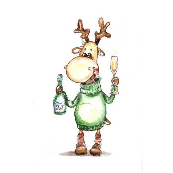 Веселый новогодний олень