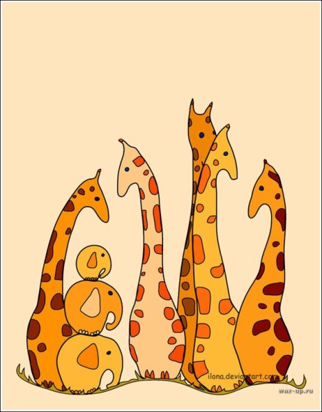 Жираф мультяшный прикольный