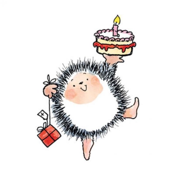 Открытки с ежиками с днем рождения