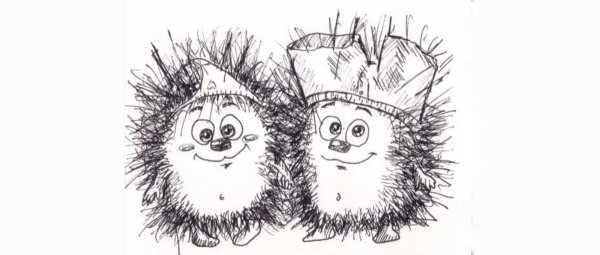 Рисование веселый Ежик