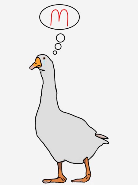 Гусь нарисованный смешной